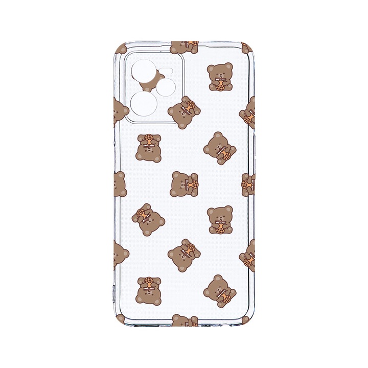 Силиконов калъф BestCase за Realme Narzo 50A Prime / C35, Teddy Bear Pattern, Camera Protection, Clear Silicon 2MM, T 974