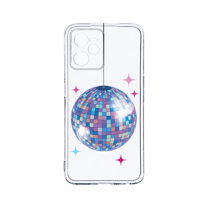 Силиконов калъф BestCase за Realme Narzo 50A Prime / C35, Disco Ball, Camera Protection, Clear Silicon 2MM, T 1006