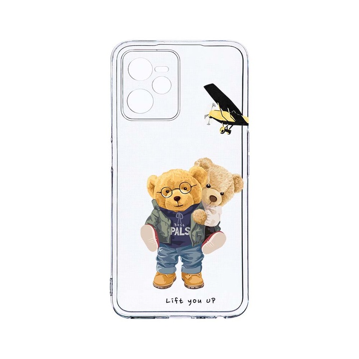 Силиконов калъф BestCase за Realme Narzo 50A Prime / C35, Teddy Bear Lift me up, Camera Protection, Clear Silicon 2MM, T 933