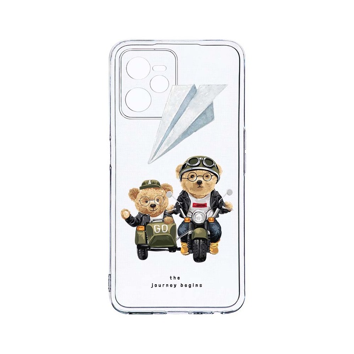 Силиконов калъф BestCase за Realme Narzo 50A Prime / C35, Teddy On The Road, Camera Protection, Clear Silicon 2MM, T 932