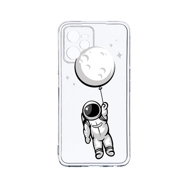 Силиконов калъф BestCase за Realme Narzo 50A Prime / C35, Astronaut, Camera Protection, Clear Silicon 2MM, T 996