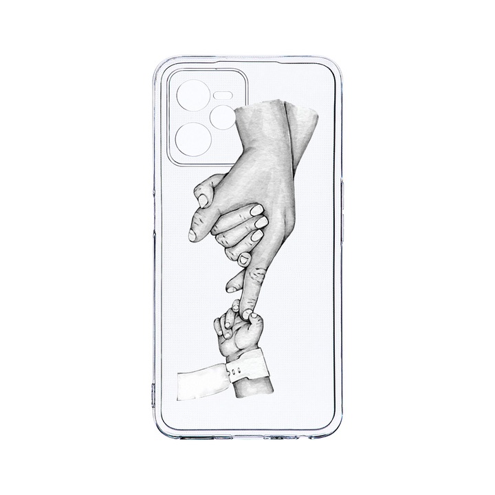 Силиконов калъф BestCase за Realme Narzo 50A Prime / C35, Mother Hand, Camera Protection, Clear Silicon 2MM, T 958