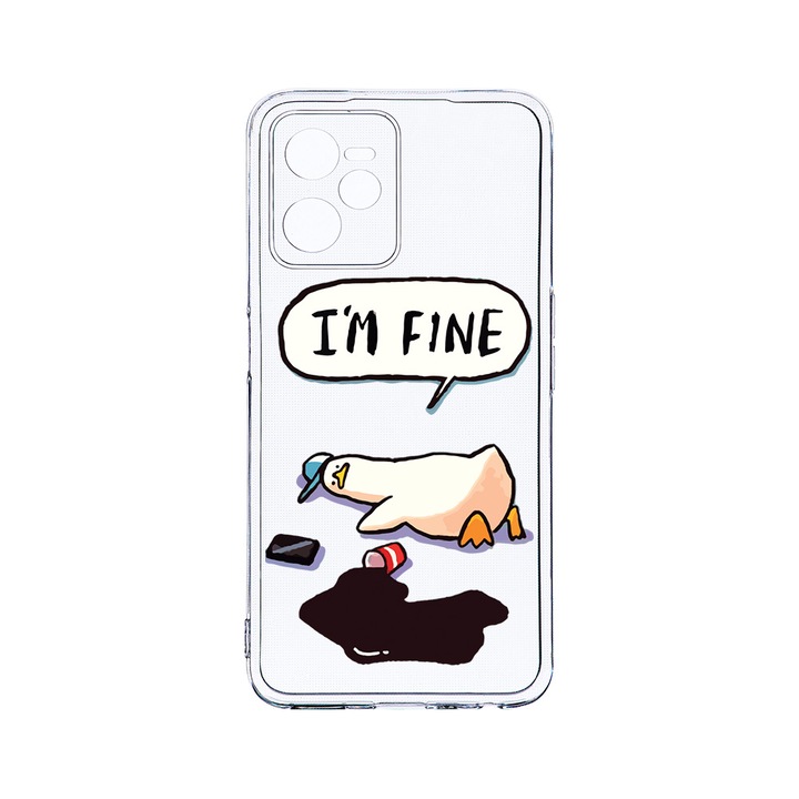 Силиконов калъф BestCase за Realme Narzo 50A Prime / C35, Duck Life - I'm Fine, Camera Protection, Clear Silicon 2MM, T 963