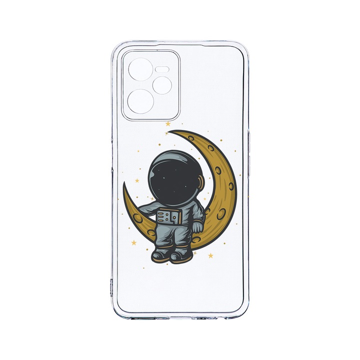 Силиконов калъф BestCase за Realme Narzo 50A Prime / C35, Astronaut on Moon, Camera Protection, Clear Silicon 2MM, T 997