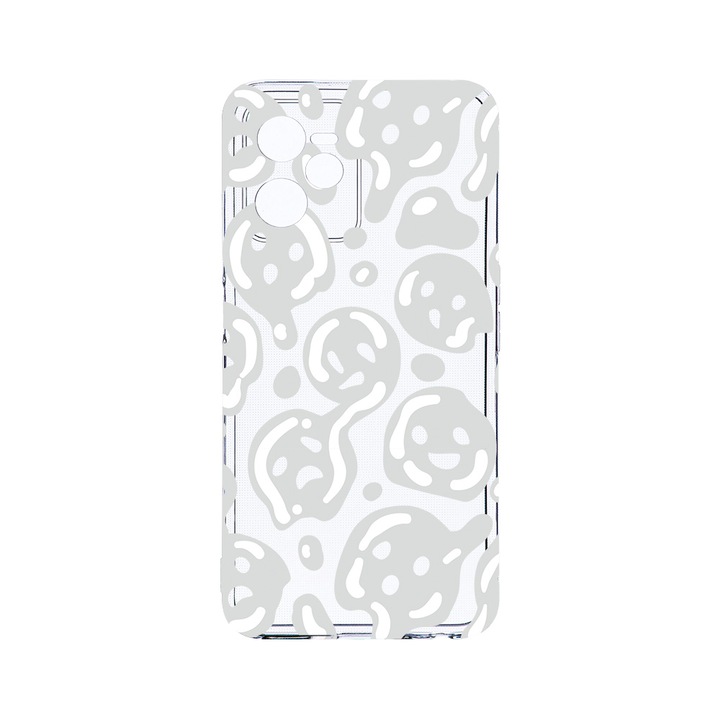 Силиконов калъф BestCase за Realme Narzo 50A Prime / C35, Gray Acid Smiley, Camera Protection, Clear Silicon 2MM, T 1000
