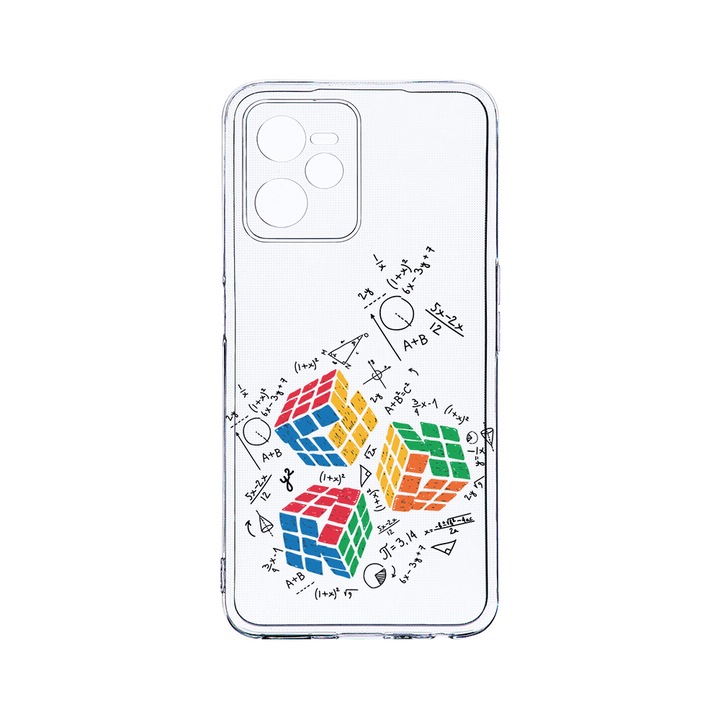 Силиконов калъф BestCase за Realme Narzo 50A Prime / C35, Rubik Cube, Camera Protection, Clear Silicon 2MM, T 994
