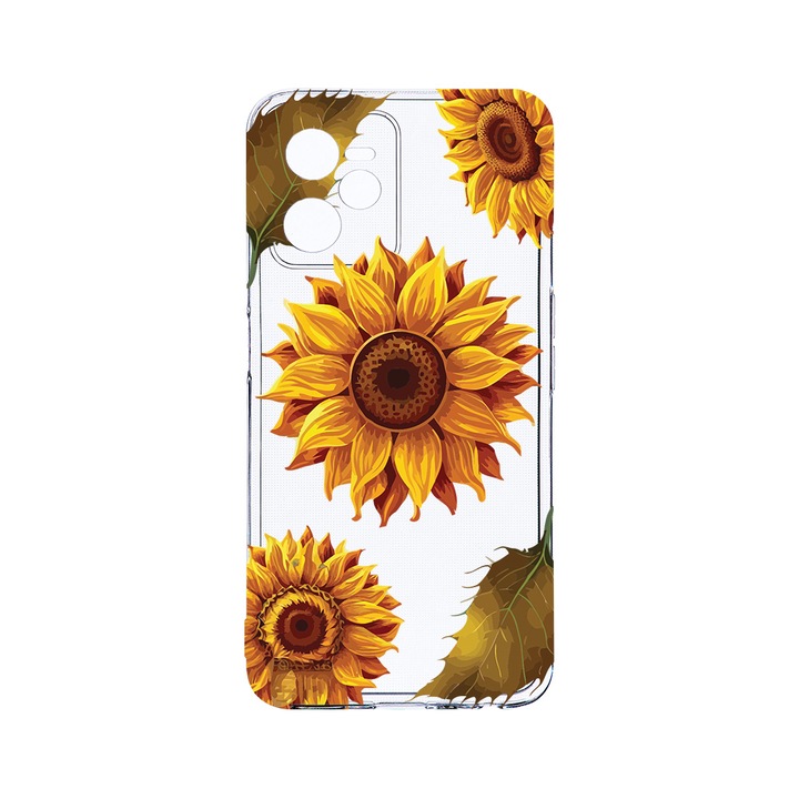 Силиконов калъф BestCase за Realme Narzo 50A Prime / C35, Sun Flower, Camera Protection, Clear Silicon 2MM, T 1070