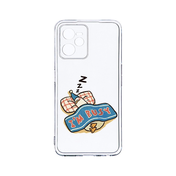 Силиконов калъф BestCase за Realme Narzo 50A Prime / C35, I'm Busy, Camera Protection, Clear Silicon 2MM, T 1016