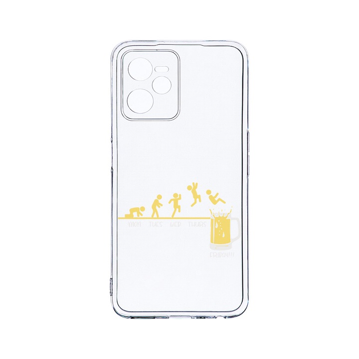 Силиконов калъф BestCase за Realme Narzo 50A Prime / C35, Friday Bear, Camera Protection, Clear Silicon 2MM, T 1005