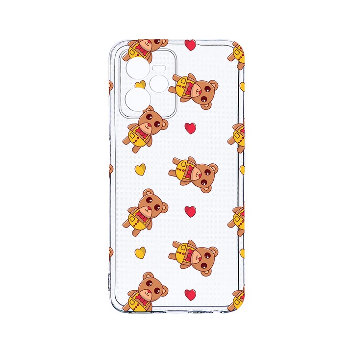 Силиконов калъф BestCase за Realme Narzo 50A Prime / C35, Teddy Bear Love Pattern, Camera Protection, Clear Silicon 2MM, T 968