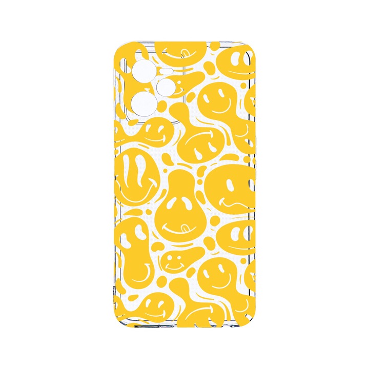 Силиконов калъф BestCase за Realme Narzo 50A Prime / C35, Acid Smiley, Camera Protection, Clear Silicon 2MM, T 1053