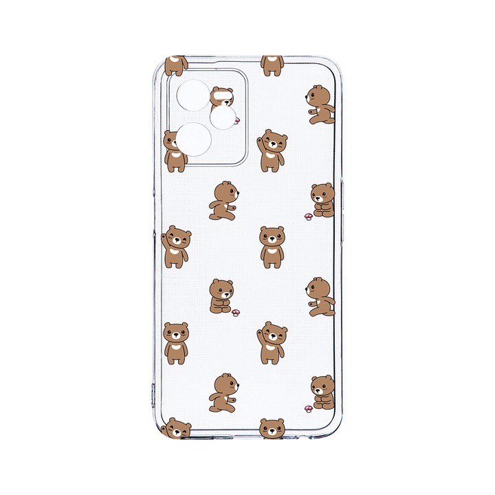 Силиконов калъф BestCase за Realme Narzo 50A Prime / C35, Teddy Bear Pattern, Camera Protection, Clear Silicon 2MM, T 970