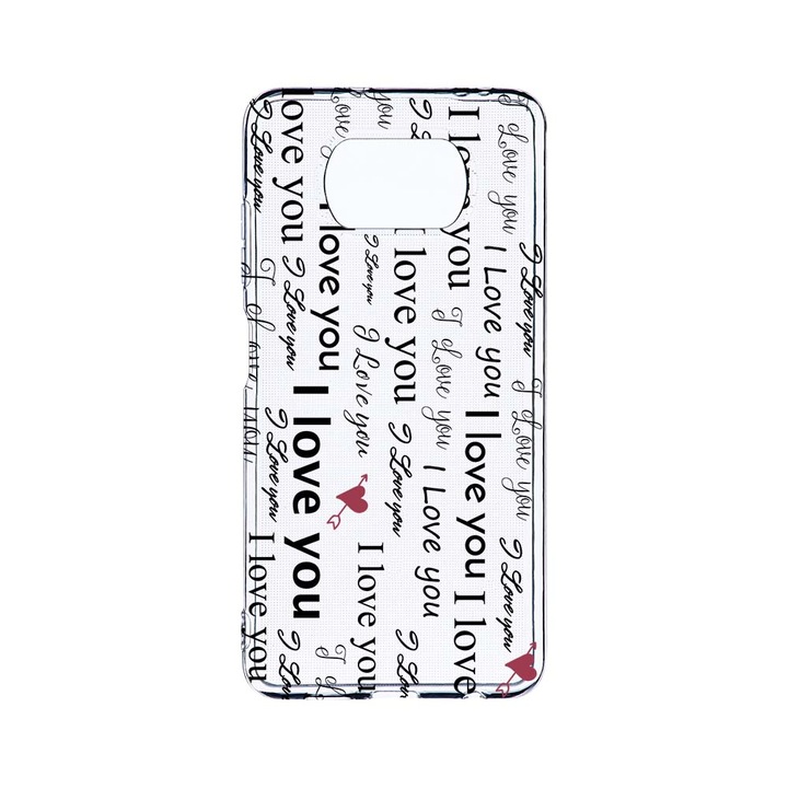 Husa BestCase® Clear Silicon 2MM, Compatibila Cu Xiaomi Poco X3 Pro / Poco X3, Love me, Antisoc, Protectie Camera, Margini ridicate pentru protectia ecranului, T 40