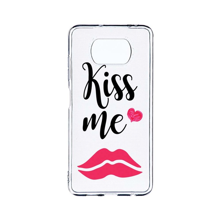 Husa BestCase® Clear Silicon 2MM, Compatibila Cu Xiaomi Poco X3 Pro / Poco X3, Kiss Me, Antisoc, Protectie Camera, Margini ridicate pentru protectia ecranului, T 103