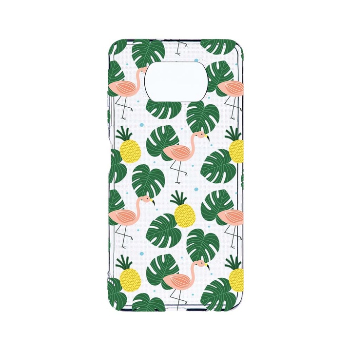 Husa BestCase® Clear Silicon 2MM, Compatibila Cu Xiaomi Poco X3 Pro / Poco X3, Tropical, Antisoc, Protectie Camera, Margini ridicate pentru protectia ecranului, T 93