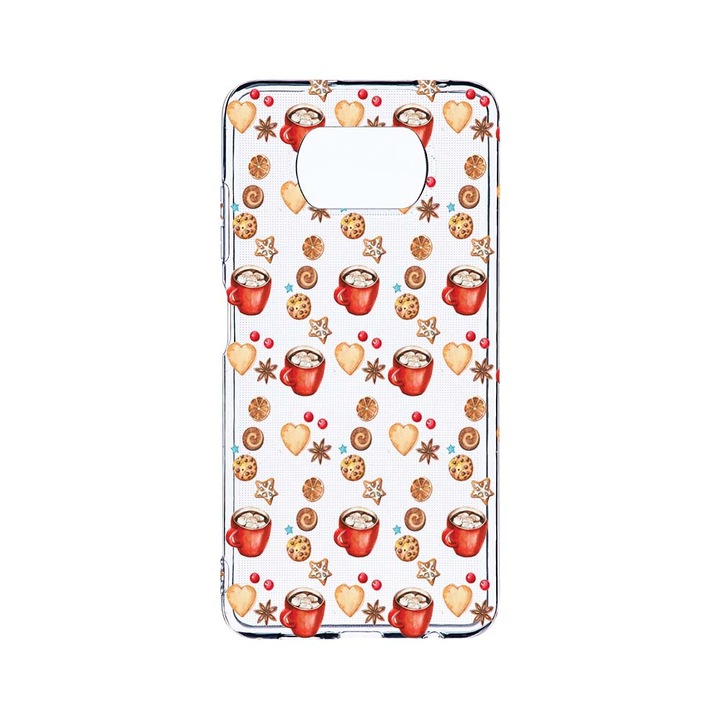 Husa BestCase® Clear Silicon 2MM, Compatibila Cu Xiaomi Poco X3 Pro / Poco X3, Xmas, Antisoc, Protectie Camera, Margini ridicate pentru protectia ecranului, T 343