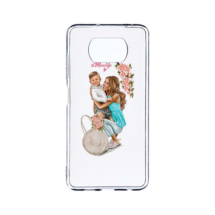 Husa BestCase® Clear Silicon 2MM, Compatibila Cu Xiaomi Poco X3 Pro / Poco X3, Mom Life With a Boy, Antisoc, Protectie Camera, Margini ridicate pentru protectia ecranului, T 559