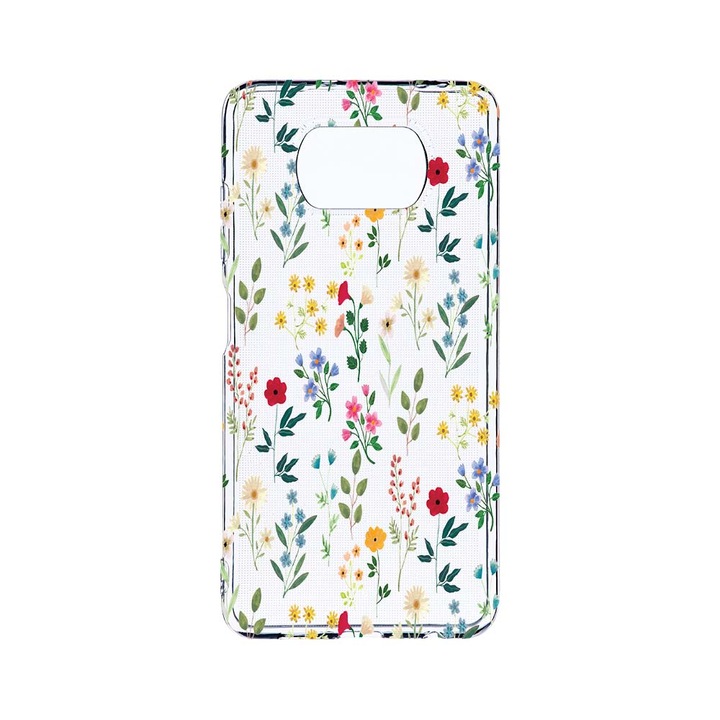Husa BestCase® Clear Silicon 2MM, Compatibila Cu Xiaomi Poco X3 Pro / Poco X3, Spring Flowers, Antisoc, Protectie Camera, Margini ridicate pentru protectia ecranului, T 635