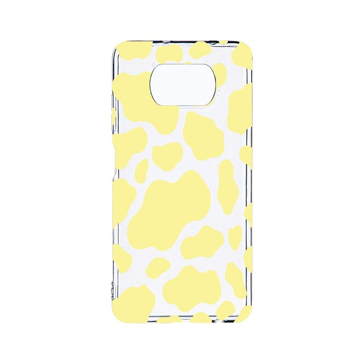 Husa BestCase® Clear Silicon 2MM, Compatibila Cu Xiaomi Poco X3 Pro / Poco X3, Yellow Cow, Antisoc, Protectie Camera, Margini ridicate pentru protectia ecranului, T 787