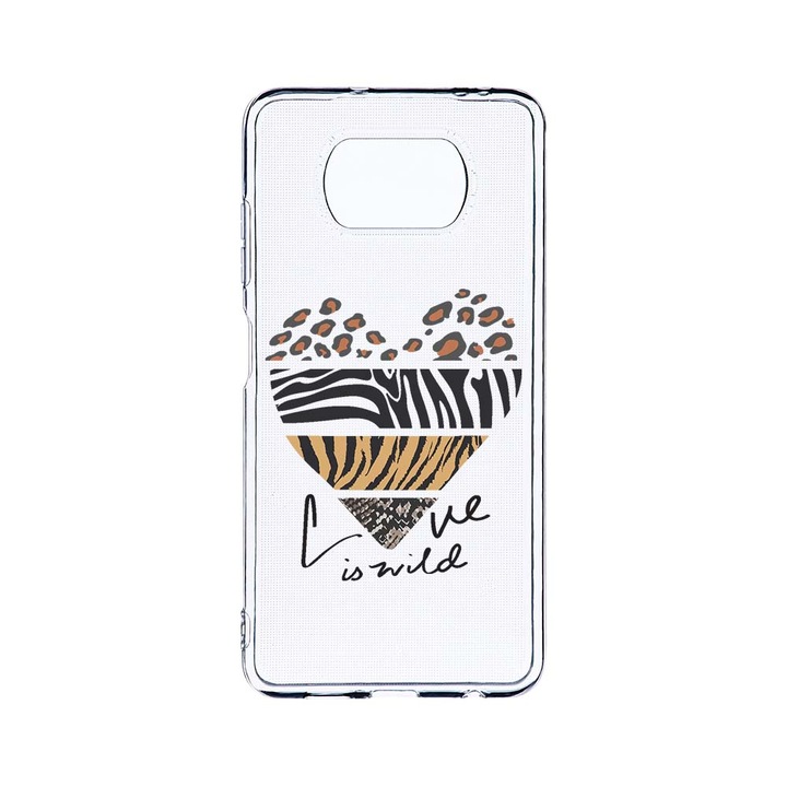 Husa BestCase® Clear Silicon 2MM, Compatibila Cu Xiaomi Poco X3 Pro / Poco X3, Love Is Wild, Antisoc, Protectie Camera, Margini ridicate pentru protectia ecranului, T 762