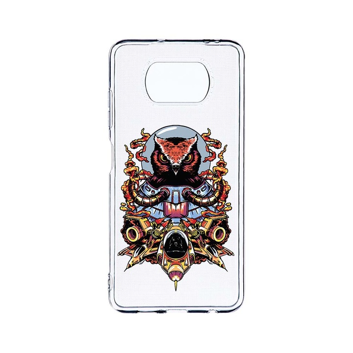 Husa BestCase® Clear Silicon 2MM, Compatibila Cu Xiaomi Poco X3 Pro / Poco X3, Astronaut Owl, Antisoc, Protectie Camera, Margini ridicate pentru protectia ecranului, T 817