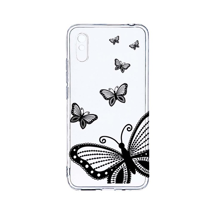 BestCase 2MM Clear Szilikon telefontok, Xiaomi Redmi 9A / Redmi 9AT, Flowers, Kamera védelem, strapabíró, T 79