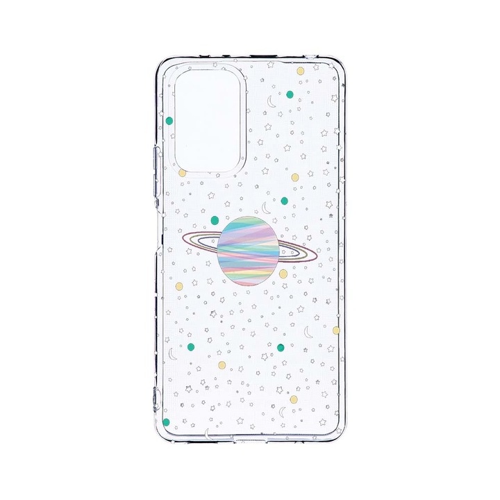 Husa BestCase® Прозрачен силикон 2MM, съвместим с Motorola Moto G04, Вселена, Планети, Противоударна, Защита на камерата, Повдигнати ръбове за защита на екрана, T 468