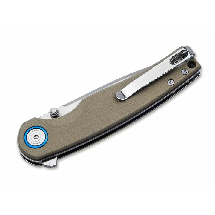 Cutit Pliabil Magnum Shark de la Boker, Otel 440A, Micarta Gri, Design Elegant si Functional, Ideal pentru EDC, Colectie sau Cadou, Mecanism Linerlock Sigur, Clip de Buzunar, Usor de Transportat, Ergonomic si Durabil