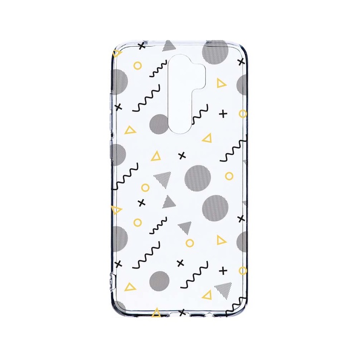 Husa BestCase® Clear Silicon 2MM, Compatibila Cu Xiaomi Redmi Note 8 Pro, Abstract, Antisoc, Protectie Camera, Margini ridicate pentru protectia ecranului, T 74