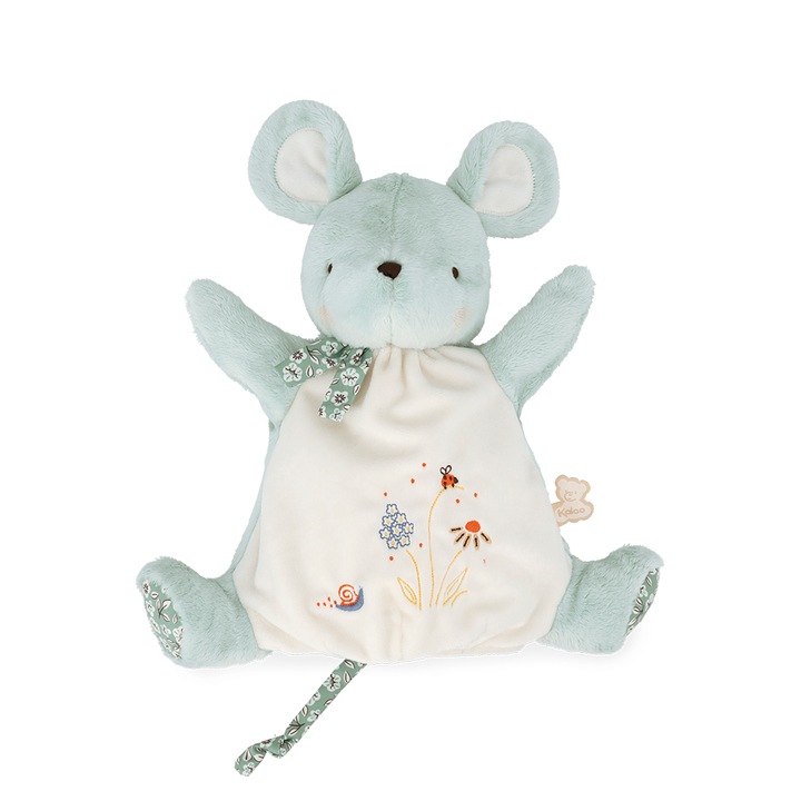 Плюшена играчка Kaloo - Мишка, За куклен театър, 24 см