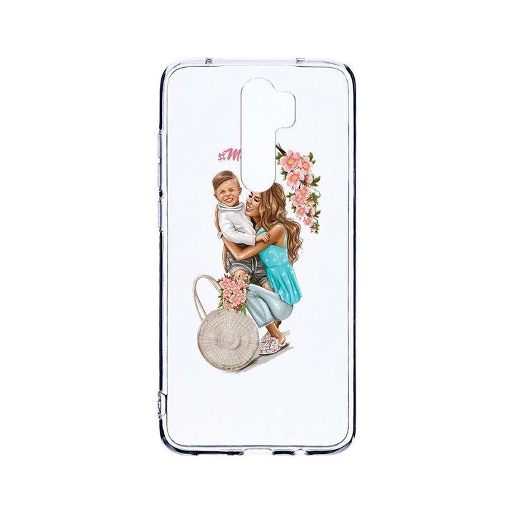 Husa BestCase® Clear Silicon 2MM, Compatibila Cu Xiaomi Redmi Note 8 Pro, Mom Life With a Boy, Antisoc, Protectie Camera, Margini ridicate pentru protectia ecranului, T 559