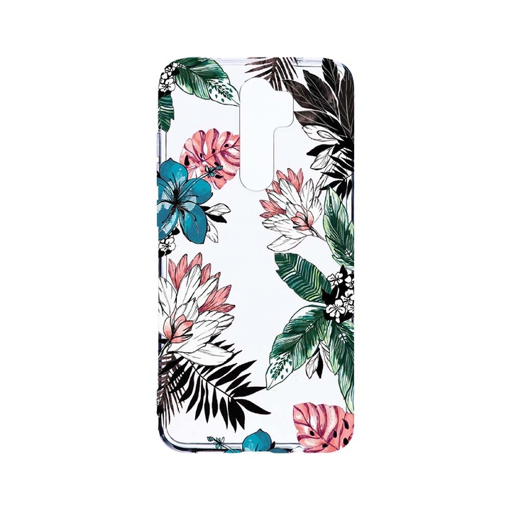 Husa BestCase® Clear Silicon 2MM, Compatibila Cu Xiaomi Redmi Note 8 Pro, Pastel Colors - Flowers, Antisoc, Protectie Camera, Margini ridicate pentru protectia ecranului, T 500