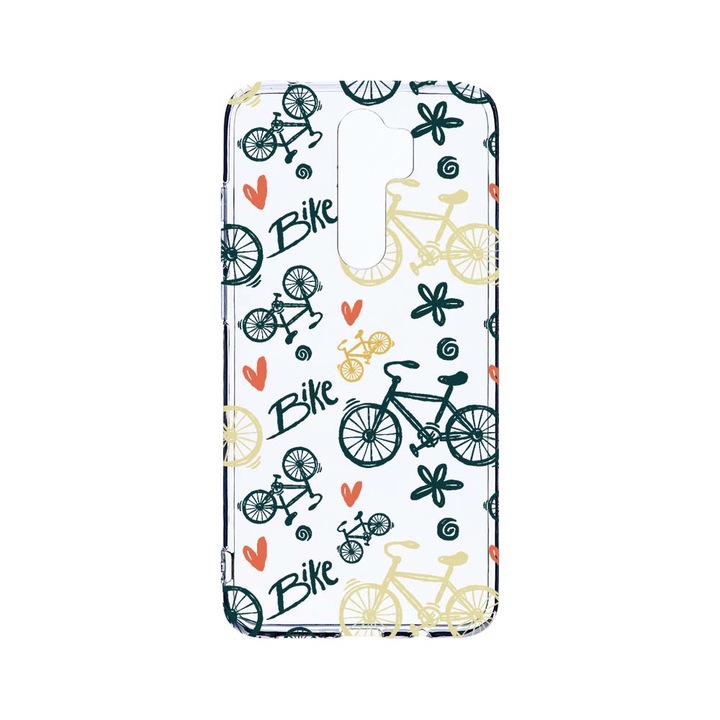 Husa BestCase® Clear Silicon 2MM, Compatibila Cu Xiaomi Redmi Note 8 Pro, Bike Love, Antisoc, Protectie Camera, Margini ridicate pentru protectia ecranului, T 781