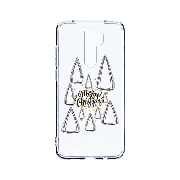 Husa BestCase® Clear Silicon 2MM, Compatibila Cu Xiaomi Redmi Note 8 Pro, Minimalist Merry Christmas, Antisoc, Protectie Camera, Margini ridicate pentru protectia ecranului, T 870