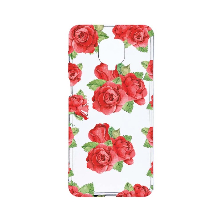 Husa BestCase® Clear Silicon 2MM, Compatibila Cu Xiaomi Redmi Note 9S, Rose, Antisoc, Protectie Camera, Margini ridicate pentru protectia ecranului, T 97