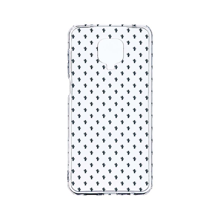 Husa BestCase® Clear Silicon 2MM, Compatibila Cu Xiaomi Redmi Note 9 Pro / Redmi Note 9 Pro Max, Little Cactus, Antisoc, Protectie Camera, Margini ridicate pentru protectia ecranului, T 83