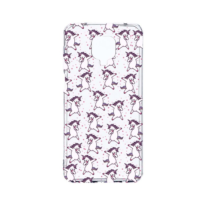 Husa BestCase® Clear Silicon 2MM, Compatibila Cu Xiaomi Redmi Note 9 Pro / Redmi Note 9 Pro Max, Unicorn, Antisoc, Protectie Camera, Margini ridicate pentru protectia ecranului, T 73