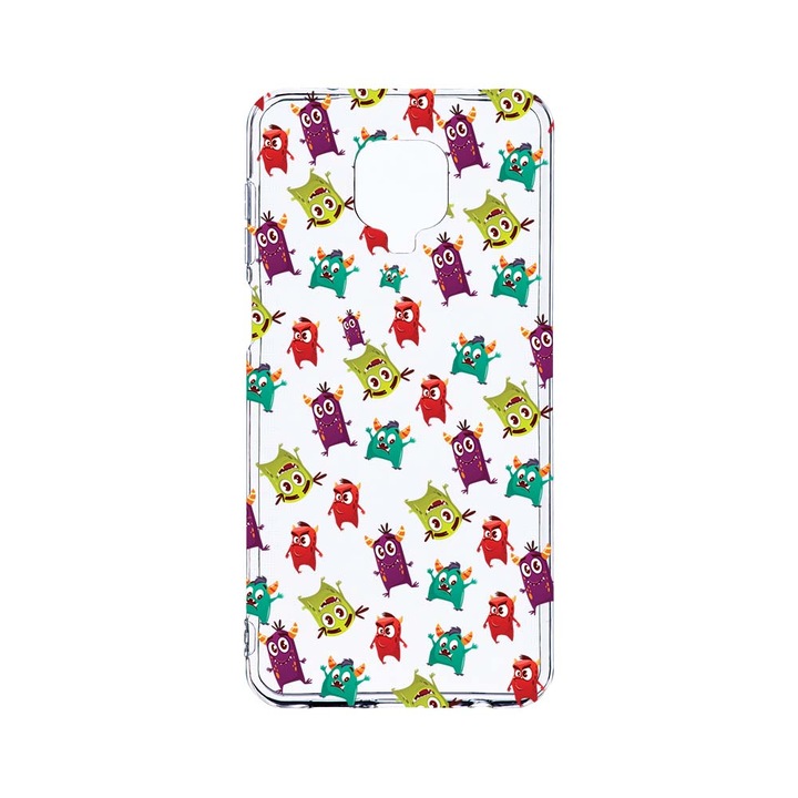 Husa BestCase® Clear Silicon 2MM, Compatibila Cu Xiaomi Redmi Note 9S, Monsters, Antisoc, Protectie Camera, Margini ridicate pentru protectia ecranului, T 121