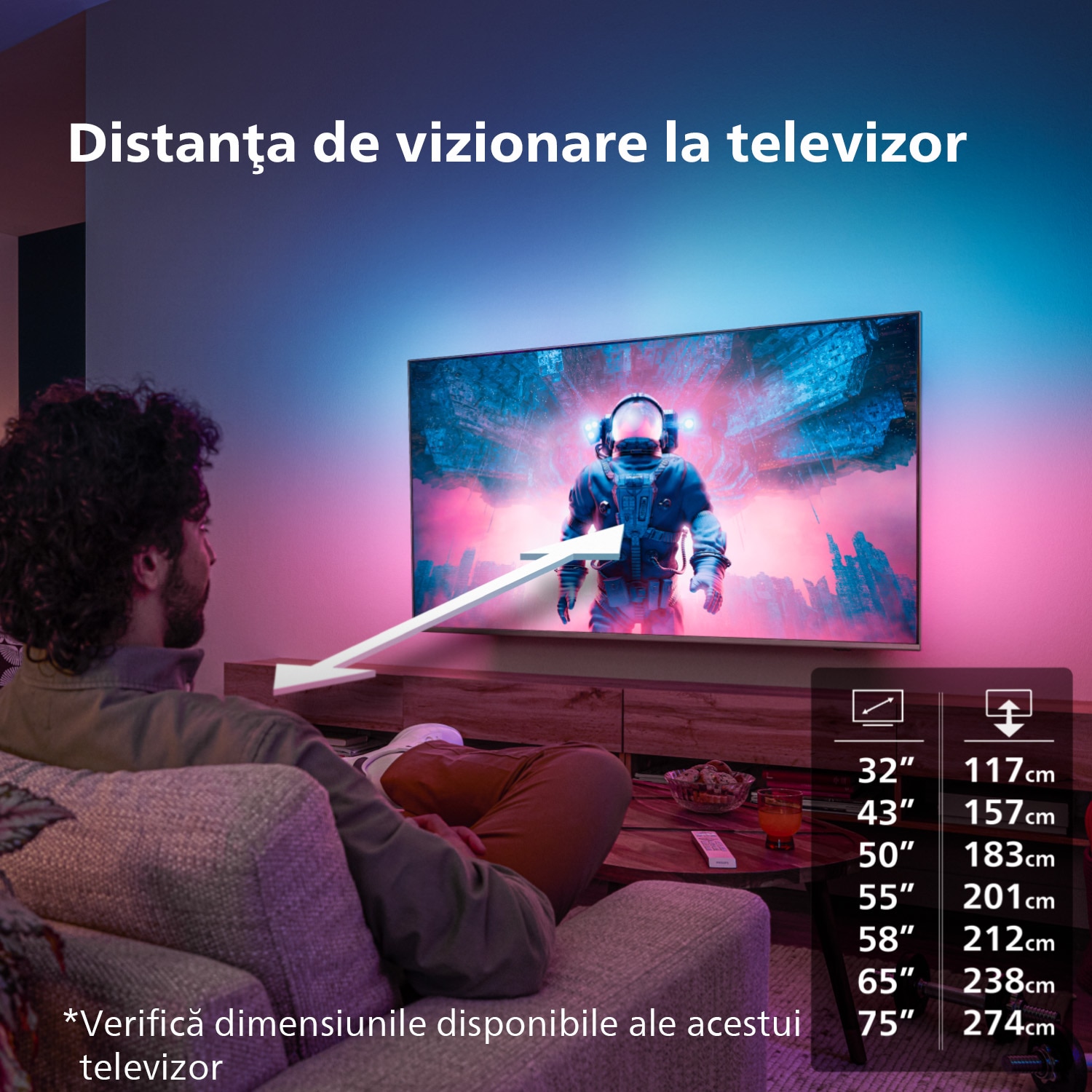 Televizor Philips AMBILIGHT tv MiniLED 55PML9008, 139 cm, Smart, 4K Ultra HD, 100hz, Clasa F