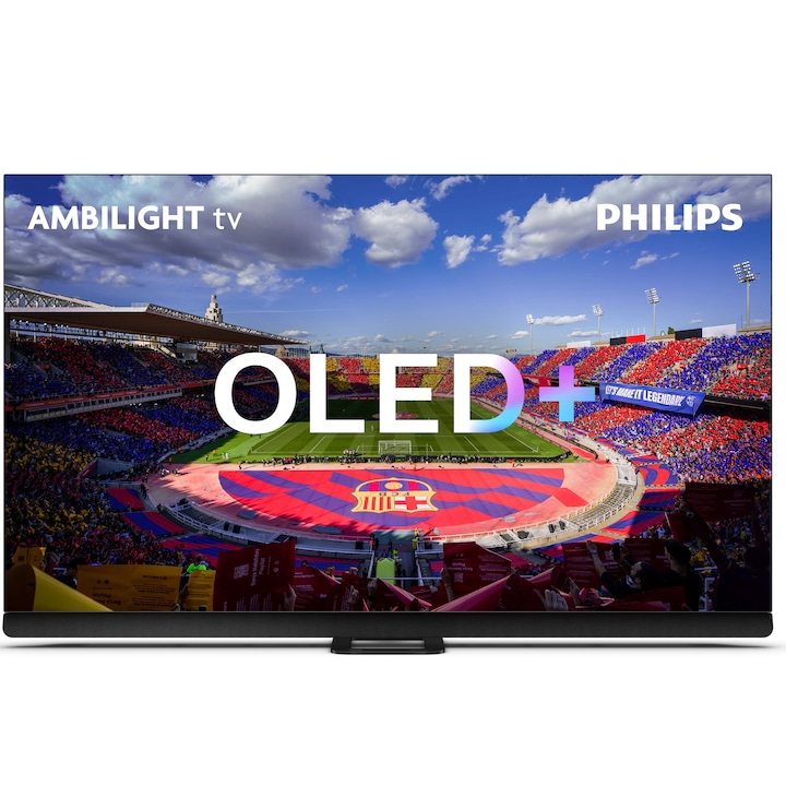 Televizor Philips AMBILIGHT tv OLED 55OLED908, 139 cm, Google TV, 4K Ultra HD, 100hz, Clasa G (Model 2023)
