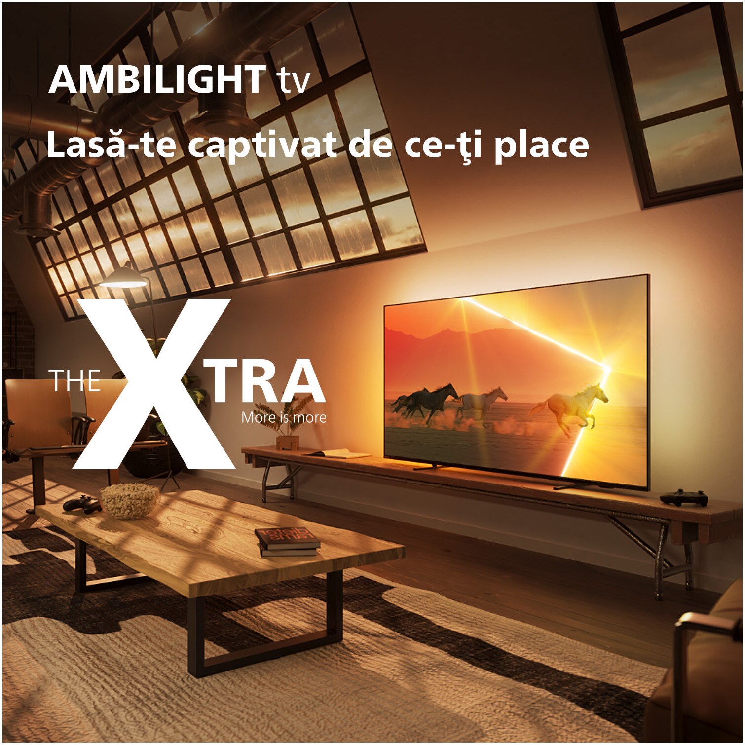 Televizor Philips AMBILIGHT tv MiniLED 65PML9008, 164 cm, Smart TV, 4K Ultra HD, 100hz, Clasa F