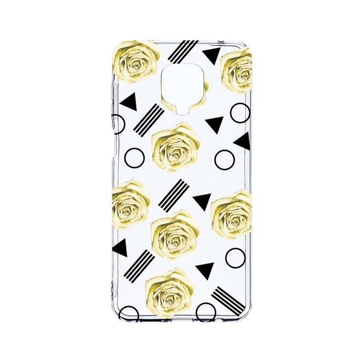 Husa BestCase® Clear Silicon 2MM, Compatibila Cu Xiaomi Redmi Note 9 Pro / Redmi Note 9 Pro Max, Yellow Rose, Antisoc, Protectie Camera, Margini ridicate pentru protectia ecranului, T 137
