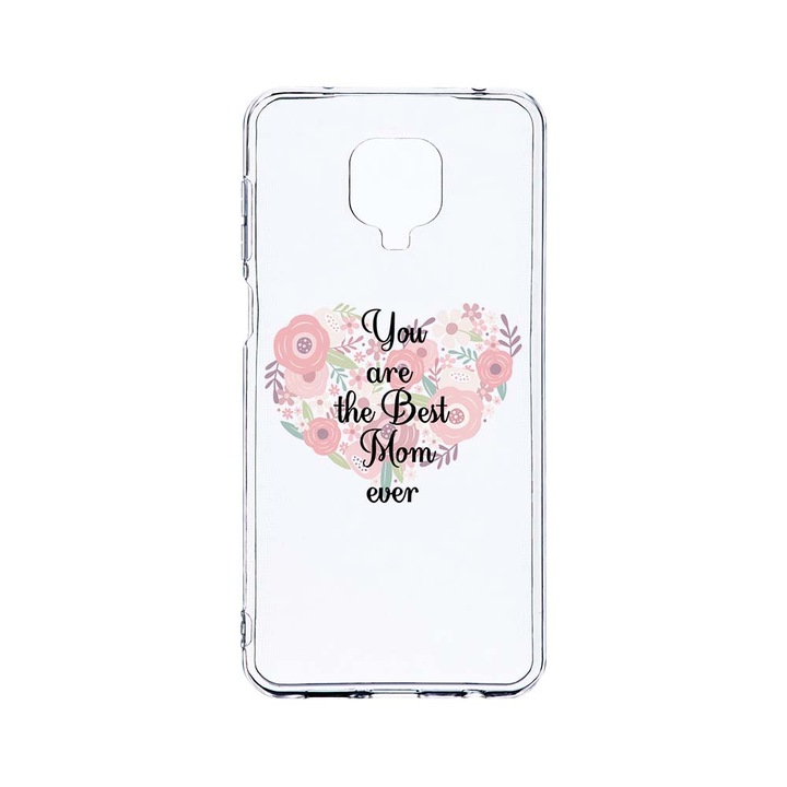 Husa BestCase® Clear Silicon 2MM, Compatibila Cu Xiaomi Redmi Note 9 Pro / Redmi Note 9 Pro Max, Best Mom Ever, Antisoc, Protectie Camera, Margini ridicate pentru protectia ecranului, T 30
