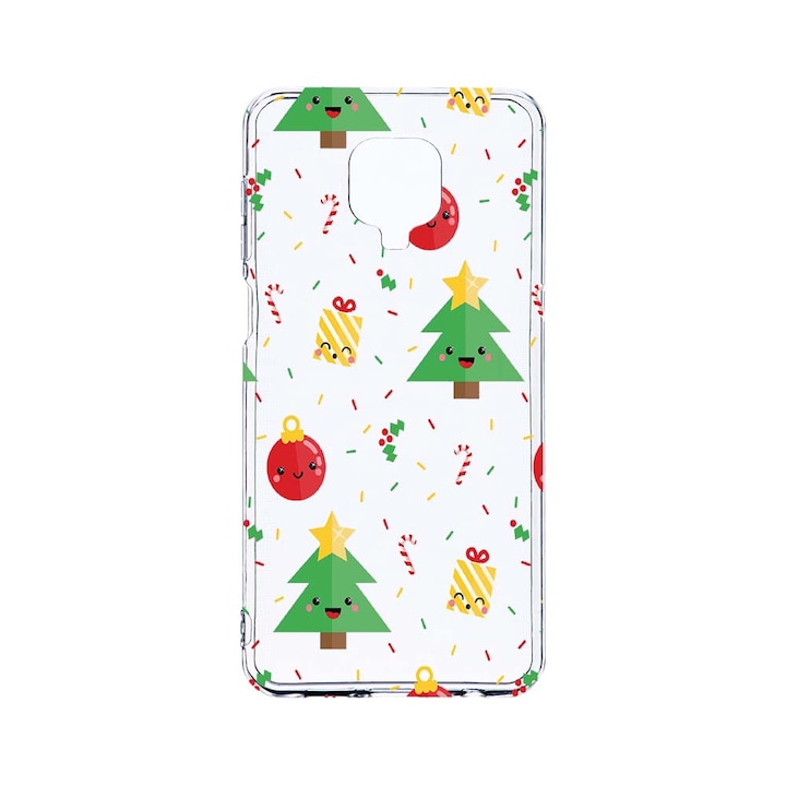 Husa BestCase® Clear Silicon 2MM, Compatibila Cu Xiaomi Redmi Note 9 Pro / Redmi Note 9 Pro Max, Xmas Tree, Antisoc, Protectie Camera, Margini ridicate pentru protectia ecranului, T 309