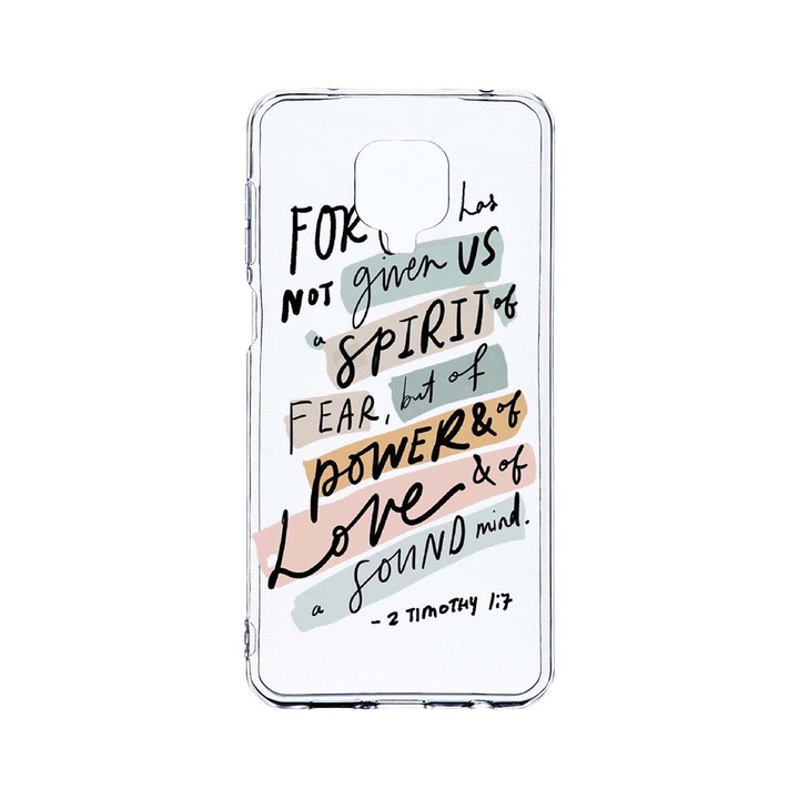 Husa BestCase® Clear Silicon 2MM, Compatibila Cu Xiaomi Redmi Note 9S, Bible, Antisoc, Protectie Camera, Margini ridicate pentru protectia ecranului, T 481