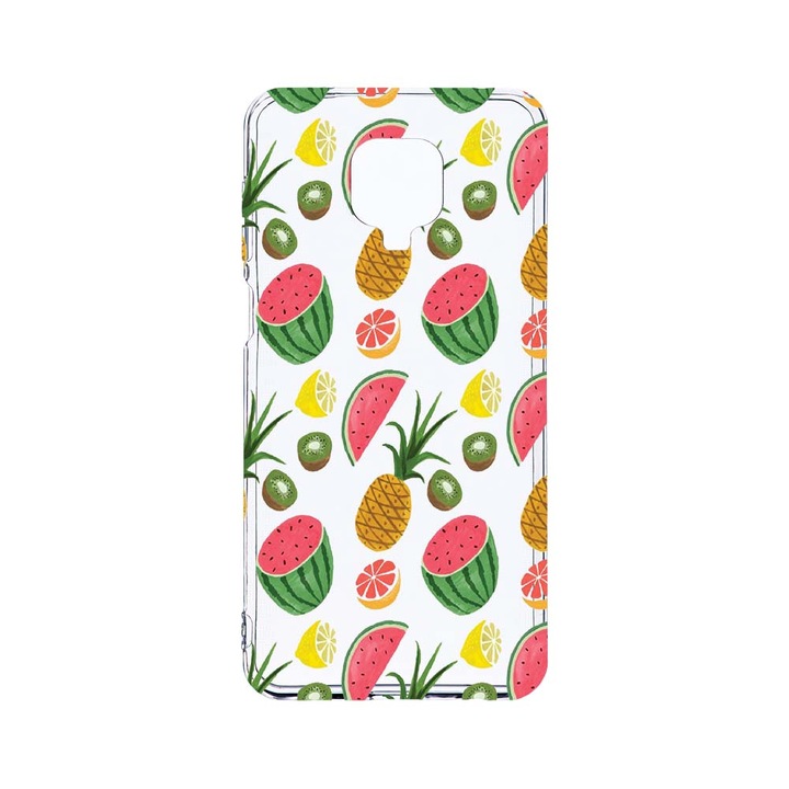 Husa BestCase® Clear Silicon 2MM, Compatibila Cu Xiaomi Redmi Note 9S, Ananas, Antisoc, Protectie Camera, Margini ridicate pentru protectia ecranului, T 666