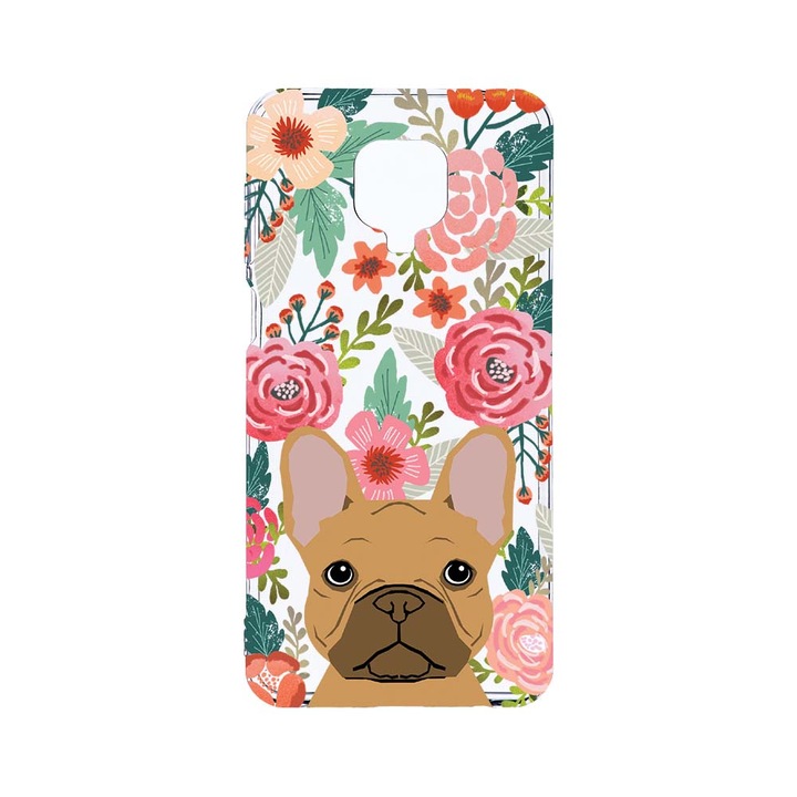 Husa BestCase® Clear Silicon 2MM, Compatibila Cu Xiaomi Redmi Note 9S, Dog and Flowers, Antisoc, Protectie Camera, Margini ridicate pentru protectia ecranului, T 637