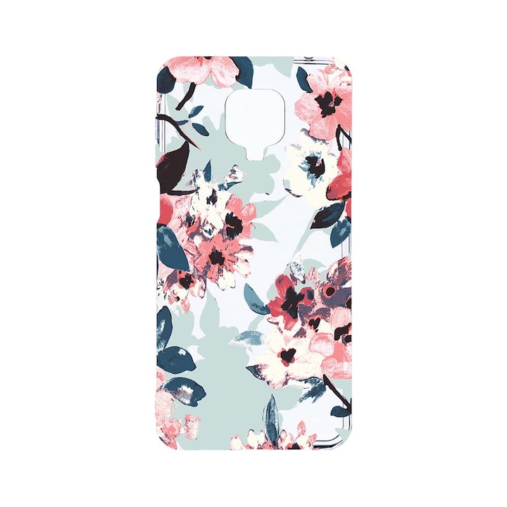 Husa BestCase® Clear Silicon 2MM, Compatibila Cu Xiaomi Redmi Note 9S, Flowers Pattern, Antisoc, Protectie Camera, Margini ridicate pentru protectia ecranului, T 508