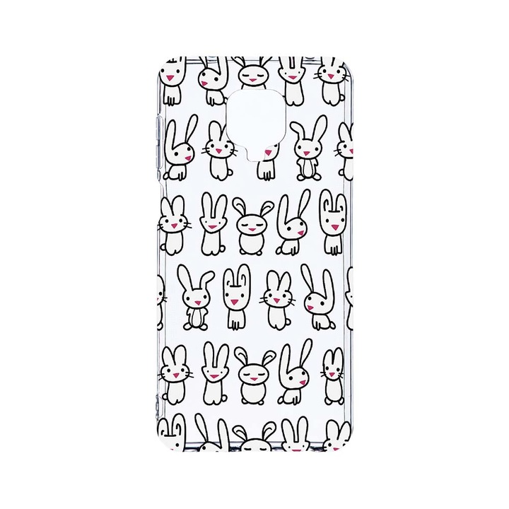 Husa BestCase® Clear Silicon 2MM, Compatibila Cu Xiaomi Redmi Note 9 Pro / Redmi Note 9 Pro Max, Rabbits, Antisoc, Protectie Camera, Margini ridicate pentru protectia ecranului, T 691