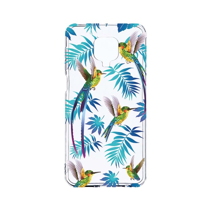 Husa BestCase® Clear Silicon 2MM, Compatibila Cu Xiaomi Redmi Note 9S, Wild Tropical, Antisoc, Protectie Camera, Margini ridicate pentru protectia ecranului, T 186